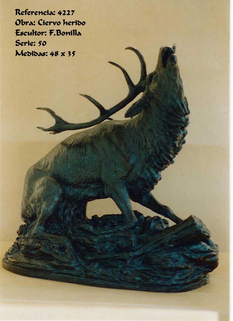 aubaho Escultura de Bronce de Bronce Cazador de los Ciervos Caza Ciervos Escultura